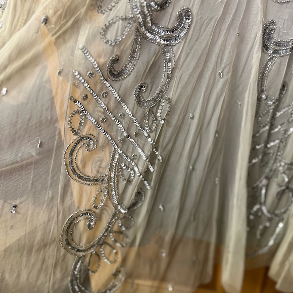 Elegant Silver Embellished Dress - Picture 8 of 10